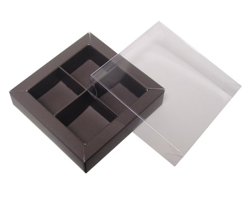 Windowbox 66x66x19mm 4 division taupe