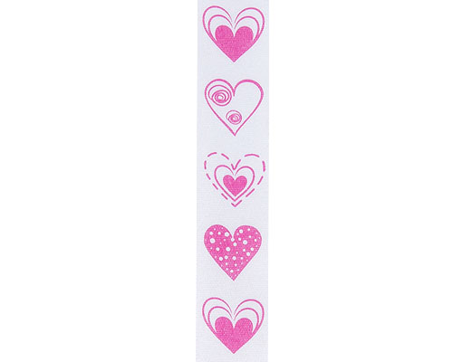 Ribanbel  LoveHearts  White/Fuchsia