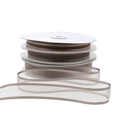 Organza satin edge M 10mm/50mtr cinder