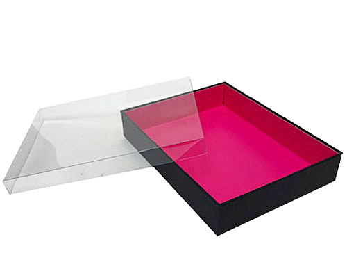 Biscuitbox large L220xW170xH40mm black fuchsia