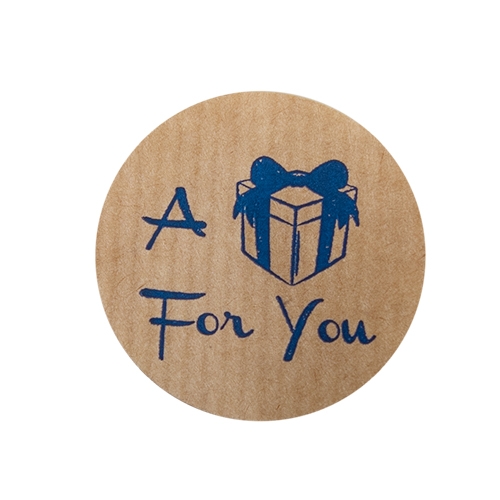 Label A gift for you kraft/matte blue 500pcs