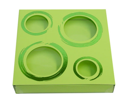 Windowbox 4 circle small 110x110x19mm pistache