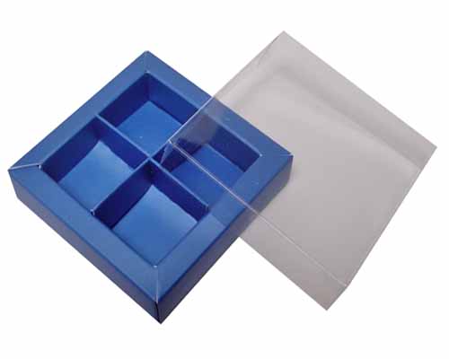 Windowbox 66x66x19mm 4 division ocean blue 