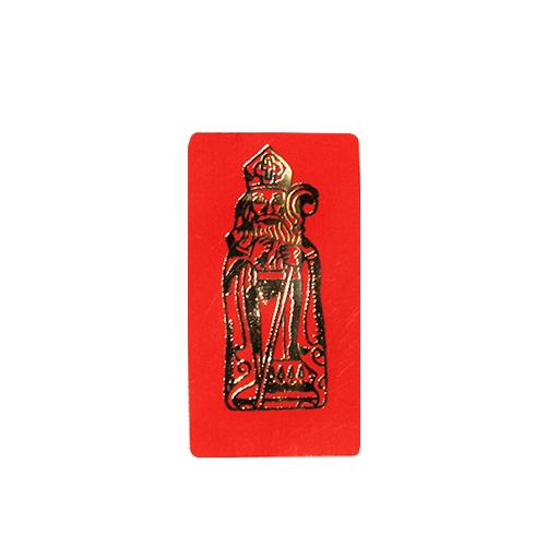 Label Sinterklaas shiny red/shiny gold 500pcs