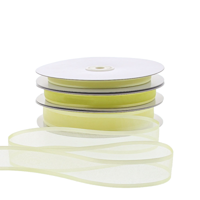Organza satin edge M 10mm/50mtr lemon