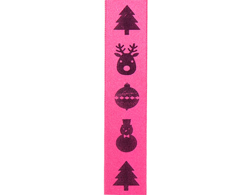 DoubleFaceSatin 4Xmas fuchsia/black