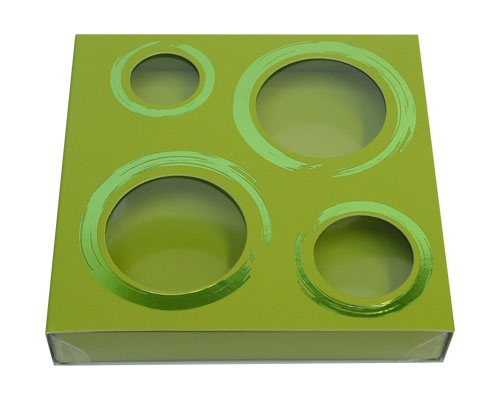Windowbox 4 circle small 110x110x19mm kiwi green 
